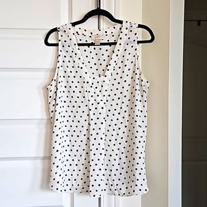 LOFT womens size L. Polka dot sleeveless tank blouse